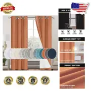Luxury Orange Blackout Drapes - 84” Length, Insulated Grommet Curtains, Set of 2