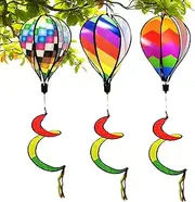 Wind Spinner Decorations,Wind Spinner Windmill - 3X Hot Air Balloon Whirlygig Pinwheels Windmills Hangable Decorations for Patio Lawn Yard Outdoor