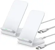 Pixel 9 Pro XL Wireless Charger, 15W Fast Charging Stand for Google Pixel 9/9 Pro/9 Pro Fold/8a/8/8 Pro/7a/7 Pro/6 Pro, 2Pack Android Phone Wireless Charger Stand for Samsung Galaxy S25 S24 S23 S22