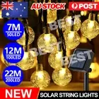 Retro Solar 100LED String Lights Outdoor Garden Festoon Party Globe Bulbs Light