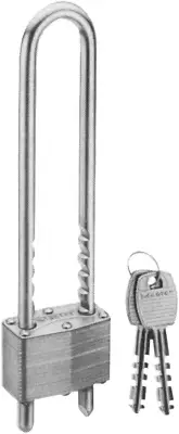 517D Laminated Padlock with Long Shackle, Silver, 1.85" Wide