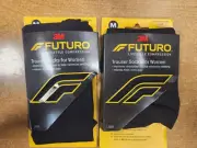 2 Pk: Futuro Trouser Socks for Women, Mild Compression, Medium, Black AA2781