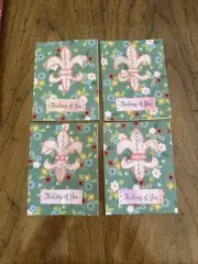 Handmade French Fleur De Lis Greeting Cards Set Of 4 Multi Media 4 1/4x 5 1/2