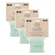 6x15pc White Magic Eco Basics 22 x 33cm Biodegradable Walk Doggy Waste Bag/Roll