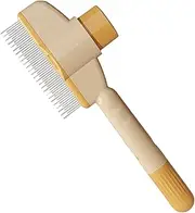 Dog Grooming Comb | Self-Cleaning Pet Massaging Brush - Anti-Slip Grip Ergonomic Handle Detangling Comb for Dog & Cat Grooming