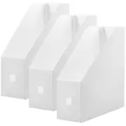 3 Pcs Book Storage File Rack Box Office Work Document Organiser Racks Magazine