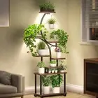 157Cm Plant Stand Indoor, 8-Tiered Indoor Plant Shelf with Grow Lights Can Hold