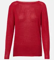 ['S Max Mara] 'S Max Mara Giolino linen sweater UK 14 red