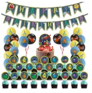 Set of Among Us Game Kids Birthday Party Supplies Balloons Banner Cupcake Topper