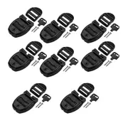 Spa Hot Tub Cover Latch Repair Kit - 8 Sets - Lock Slot Replacement Latches Clip Lock black