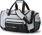 Gym Bag for Men Women, BAGSMART Sports Travel Duffel Bag With Shoe Compartment & Wet Pocket, Carry On Bag Weekender Overnight Bag, Water Resistant Sports Gym Tote Bags Swimming Yoga, Black, Grey, 37