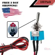 100 Pack Pre-wired Mini Toggle Switch ON OFF 6A 125V For Car-Truck-RV 12V MTS100
