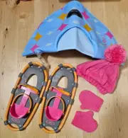 American Girl Chrissa's Snow Gear - Snowshoes, Sledding Tube, Hat, Mittens