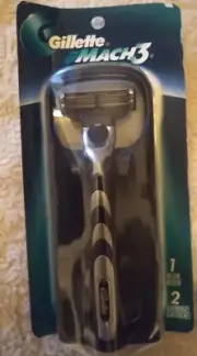 New Original Gillette Mach3 Razor Handle With 2 Cartridges New