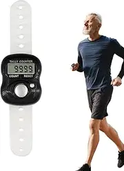 Générique Electronic Finger Counter, Digital Tally Device, Portable Lap Counter, Resettable Clicker, Lightweight ABS Design, for Rowing, Knitting, Coaching, Golf, 5.91 inches