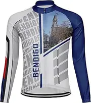 [Luisbibe] Bendigo Men's Cycling Jersey Long Sleeve Bike Shirts