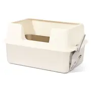 Paws For Life Front Opening Stainless Steel Cat Litter Box White
