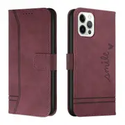 Closure Case with Flip Wallet Stand Function Cover for iPhone 12 Pro - Red