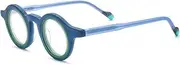 [HEPIDEM] Multicolor Acetate Glasses Frame Men,Round Vintage Retro Double Circle Optical Eyeglasses 9267