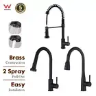 WELS Kitchen Mixer Tap Pull-out Sink Laundry Faucet 2/3 Modes Brass Matte Black