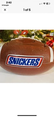 Snickers Candy Canister 10.5” X 7.5” Shaped Like A Football