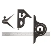 Starrett 9ME-300 Cast Iron Combination Square, Center, Non-Reversible Protractor