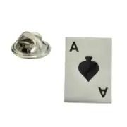 Shiny Ace of Spades Playing cards Lapel Pin Badge X2AJTP542
