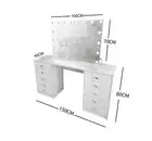 WHITE MAKE-UP DRESSER TABLE WITH SMALL LED MIRROR WITH 10 DRAWERS KL-DS06 D2