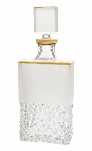 Barski European Crystal Whiskey-Liquor-Rectangular Shaped Decanter-25 oz.-12" H
