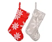 C33 2PCS Irregular Plush Snowflake Christmas Stocking Christmas Tree Pendant Home Shopping Mall Fireplace Decoration