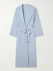 [Skin] Skin - Carina Organic Pima Cotton-jersey Robe - Light blue - 5 5 Blue