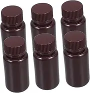HIAKDOFT 6Pcs Refillable Laboratory Sample Bottles Empty Storage Containers with Tight Sealing Lightweight Portable for Storage Mixing Dispensing Secure