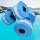 A pair Water Barbell Portable Pool Buoyancy Rod Aqua Fitness Articles