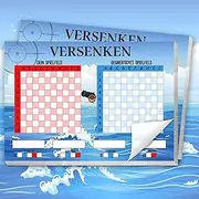 CHCAES Pack of 2 Ships Countersink Game Pad A5 Friends Sink Pad 160 Sheets Travel Games Holiday Games Family Game for Boys Girls Adults