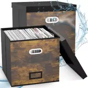 2-PK Vinyl Record Storage Box - Stackable Vinyl Record Crate up to 100 Records (
