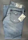 True Religion Mens Denim Light Blue Straight Jeans Pants Size 36 NEW