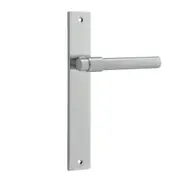 Iver Helsinki Door Lever Handle on Rectangular Backplate Brushed Chrome