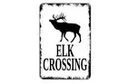 Elk Crossing Sign - Metal Indoor or Outdoor Wall Art