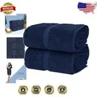 Premium Absorbent Turkish Bath Sheets - 35''x70'' Large Cotton Towels in Navy