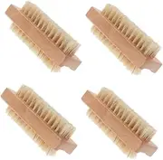 VICASKY 4pcs Wooden Manicure Brush Double Sided Nail for Gentle Exfoliation and Scrubbing Comfortable Grip for Care