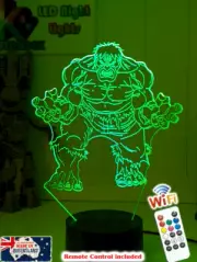 HULK SMASH AVENGERS 3D LED Battery USB Night Light 7 Colour Changing Room Lamp