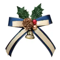 在飛比找誠品線上優惠-日本 TSUTSUMU 聖誕緞帶花/ 夾式/ 深藍