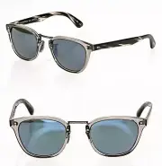 Oliver Peoples 5369 LERNER Sunglasses OV5369S Workman Stripe Gray Blue Mirrored