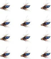 12 pcs Fly Fishing Flies Kit Nymphs/Dry Fly,Wet Fly/Streamers/Realistic Flies, Fly Fishing Assortment Kit for Bass Trout Steelhead Salmon, Fishing Gifts for Men