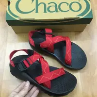 在飛比找蝦皮購物優惠-Chaco 男士紅色拖鞋,帶視頻