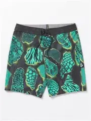 VOLCOM Men's 40 Board Shorts Mashed Stoney 19" Length Green Black