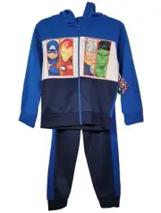 Marvel Avengers Boys Two-Piece Zipper Hoodie & Jogger Pants Set Blue - Size 5