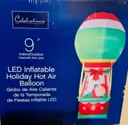 NEW 9 FT TALL GIANT CHRISTMAS SANTA CLAUS HOT AIR BALLOON INFLATABLE CELEBRATION