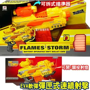 【Fun心玩】7007A 電動軟彈槍 卡匣式 (附描準器) 帶投射燈 EVA子彈卡槽 手槍 泡沬彈 連續射擊 兒童玩具