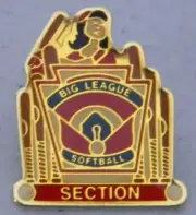 BIG LEAGUE SOFTBALL SECTION HAT / LAPEL PIN BACK NEW IN PACKAGE PINBACK
